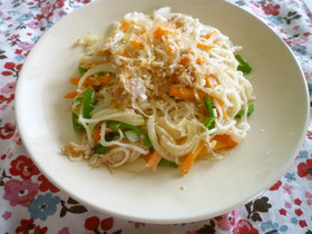ごま油香る♪そうめんチャンプル~☆